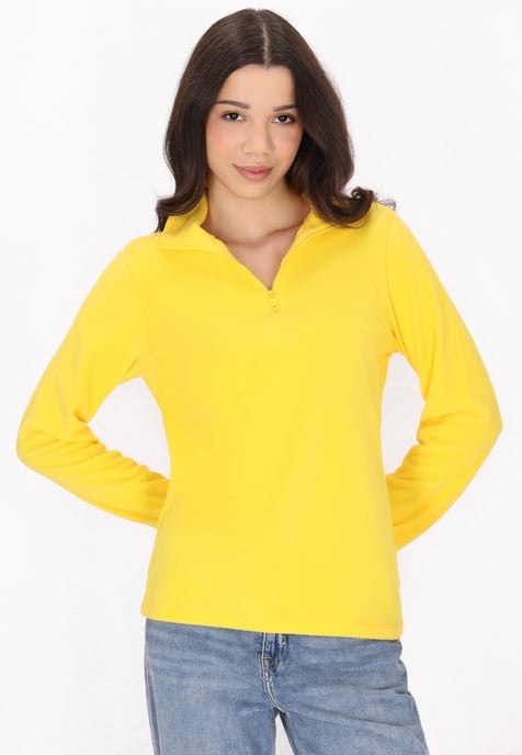 Mymo Fleece trui Dames geel - Image 3