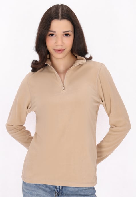 Mymo Fleece trui Dames beige - Image 3