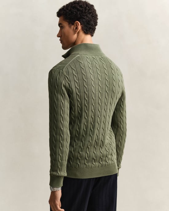 379 Half Zip Jumper in Sage Green - Image 2