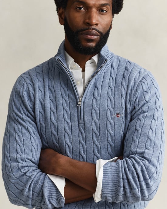 Half Zip Jumper in Light Blue - Image 3