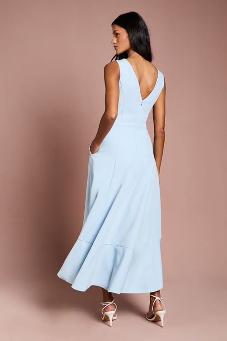 Petite Crepe Ruffle Dress With Low Back - Image 3