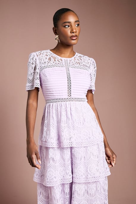 Tiered Lace Midi Dress - Image 2