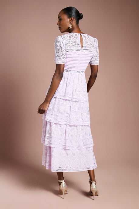 Tiered Lace Midi Dress - Image 3