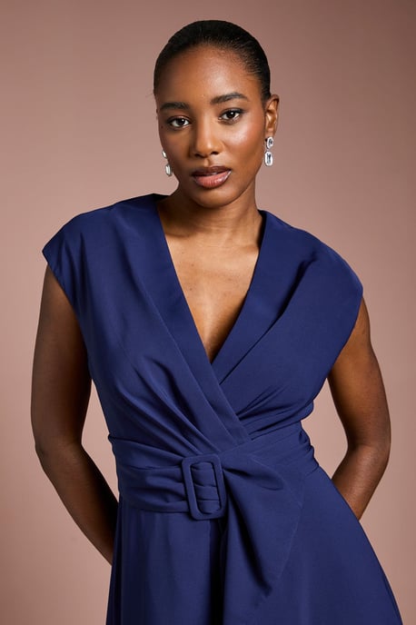 Belted Crepe Dress - Image 4