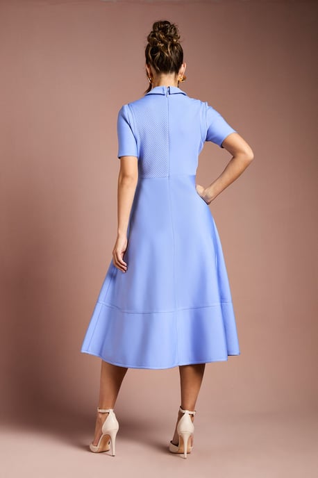 Bandage Knit Short Sleeve Shirt Midi Dress - Image 3