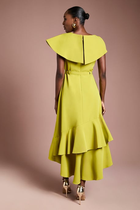 Waterfall Crepe Belted Midi Dress - Image 3