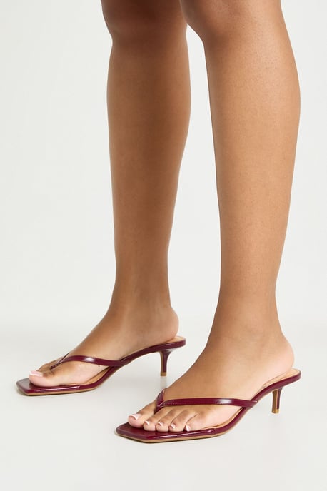 Thong Toe Post Heeled Mules - Image 1