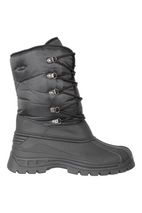 'Plough' Men's Snow Boots with Heel & Toe Bumper Snow Proof Shoes Black - Image 2