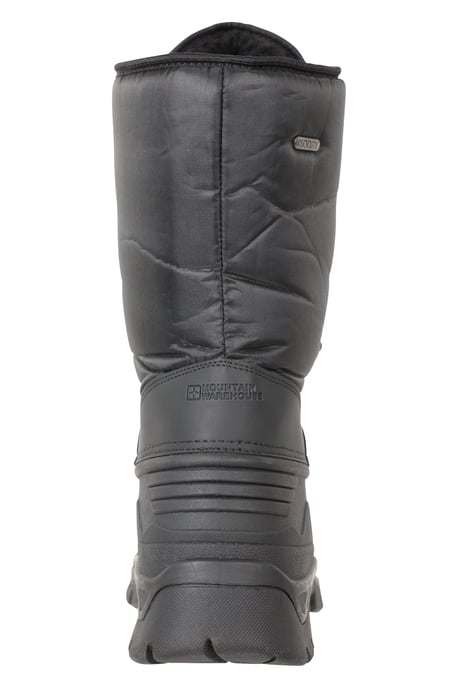 'Plough' Men's Snow Boots with Heel & Toe Bumper Snow Proof Shoes Black - Image 3