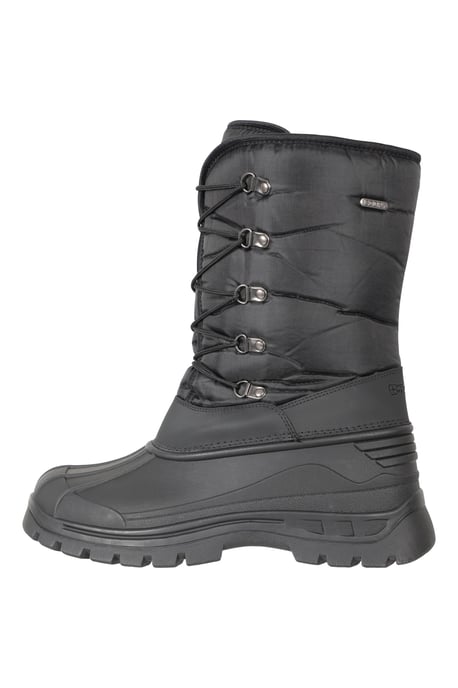 'Plough' Men's Snow Boots with Heel & Toe Bumper Snow Proof Shoes Black - Image 5