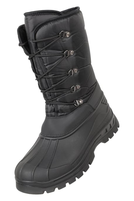 'Plough' Men's Snow Boots with Heel & Toe Bumper Snow Proof Shoes Black - Image 6