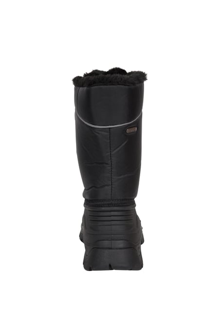 'Whistler' Kids Snow Boots with Deep Lugs Sherpa Lined Snow Proof Shoes Black - Image 3