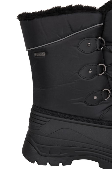 'Whistler' Kids Snow Boots with Deep Lugs Sherpa Lined Snow Proof Shoes Black - Image 6