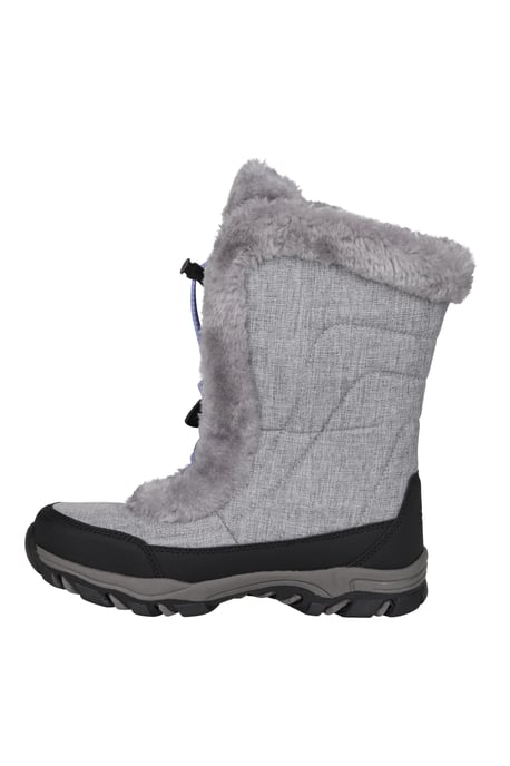 'Ohio' Youth Snow Boots with Rubber Outsole Waterproof Cosy Winter Shoes Dark Grey - Image 4