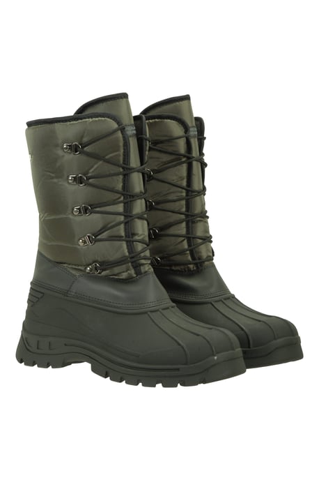 'Plough' Men's Snow Boots with Heel & Toe Bumper Snow Proof Shoes Khaki - Image 1