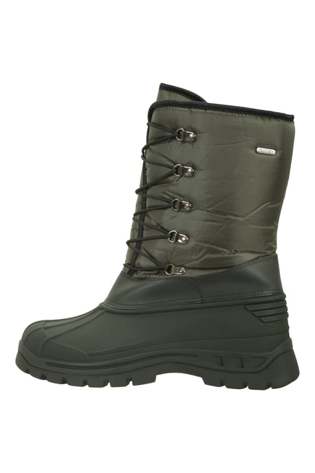 'Plough' Men's Snow Boots with Heel & Toe Bumper Snow Proof Shoes Khaki - Image 3