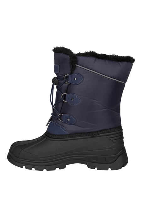'Whistler' Kids Snow Boots with Deep Lugs Sherpa Lined Snow Proof Shoes Navy - Image 4