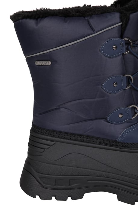 'Whistler' Kids Snow Boots with Deep Lugs Sherpa Lined Snow Proof Shoes Navy - Image 6