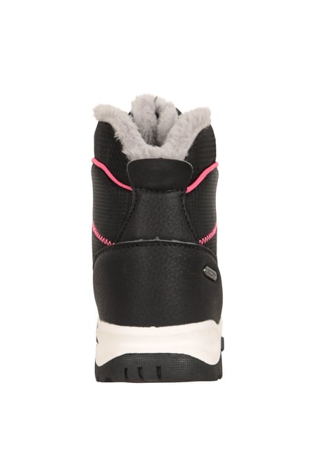 'Comet' Kids Snow Boots Faux Fur Lined Waterproof Walking Winter Shoes Black - Image 3