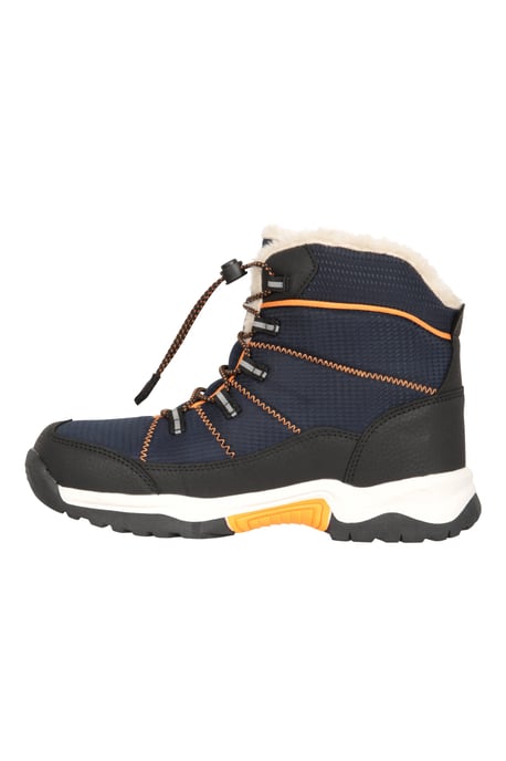 'Comet' Kids Snow Boots Faux Fur Lined Waterproof Walking Winter Shoes Navy - Image 4