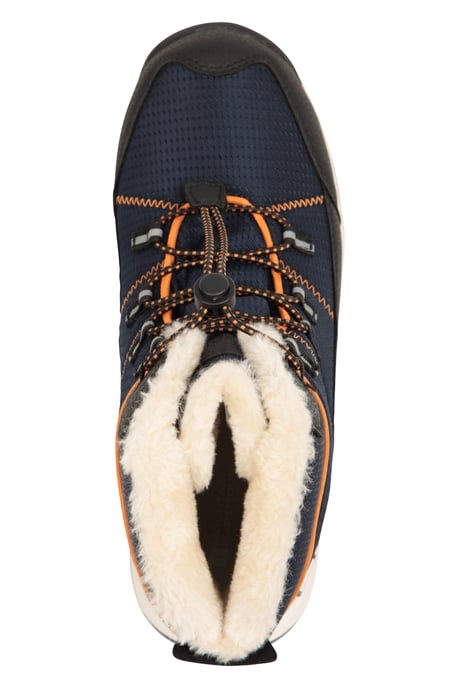 'Comet' Kids Snow Boots Faux Fur Lined Waterproof Walking Winter Shoes Navy - Image 5