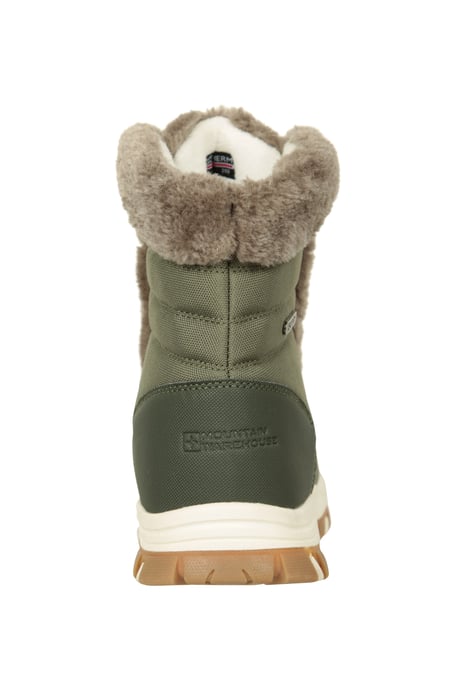 'Ohio' Women's Short Snow Boots Thermal Snow Proof Everyday Winter Shoes Olive - Image 3