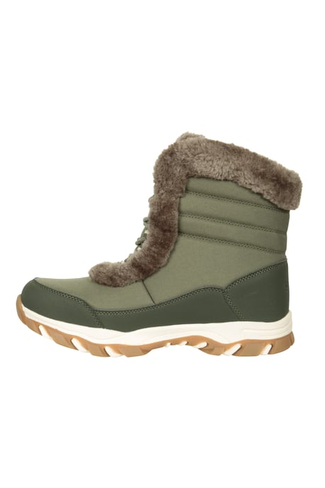 'Ohio' Women's Short Snow Boots Thermal Snow Proof Everyday Winter Shoes Olive - Image 4