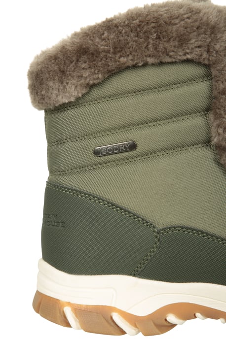 'Ohio' Women's Short Snow Boots Thermal Snow Proof Everyday Winter Shoes Olive - Image 6