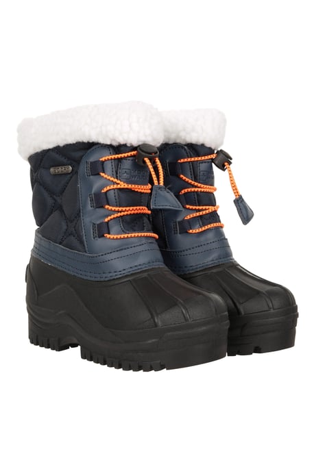 'Arctic' Kids Snow Boots with Deep Lugs Waterproof Winter Shoes Navy - Image 1
