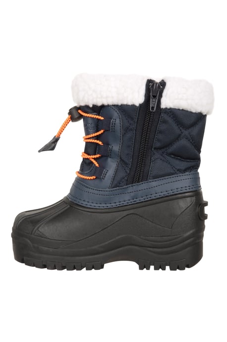 'Arctic' Kids Snow Boots with Deep Lugs Waterproof Winter Shoes Navy - Image 4