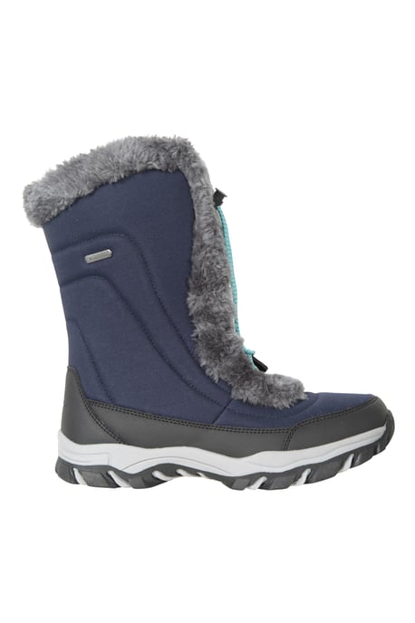 'Ohio' Youth Snow Boots with Rubber Outsole Waterproof Cosy Winter Shoes Navy - Image 2