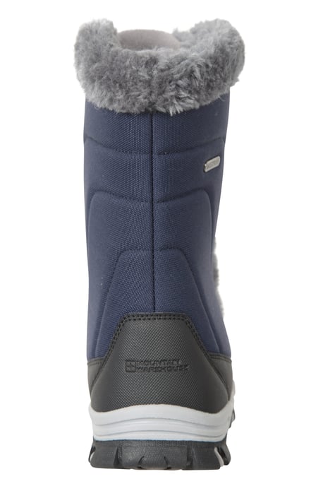 'Ohio' Youth Snow Boots with Rubber Outsole Waterproof Cosy Winter Shoes Navy - Image 3