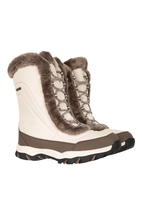'Ohio' Women's Snow Boots Faux Fur Thermal Snow Proof Everyday Winter Shoes Beige - Image 1