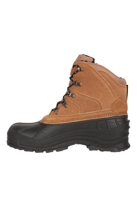 'Range' Men's Snow Boots with Deep Lugs Winter Skiing Shoes Beige - Image 4