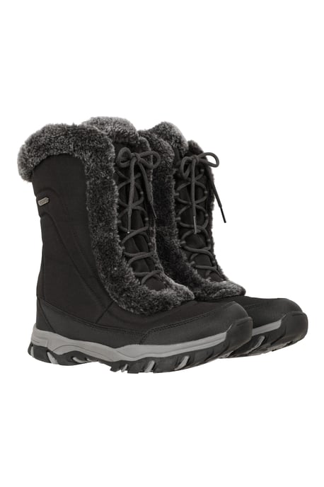 'Ohio' Women's Snow Boots Faux Fur Thermal Snow Proof Everyday Winter Shoes Black - Image 1