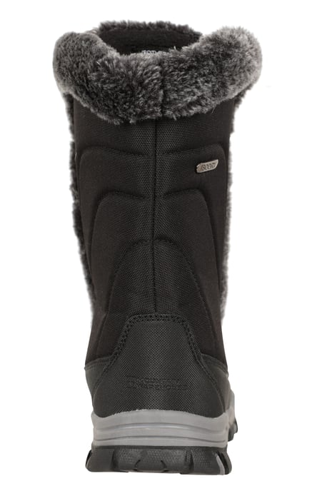 'Ohio' Women's Snow Boots Faux Fur Thermal Snow Proof Everyday Winter Shoes Black - Image 3