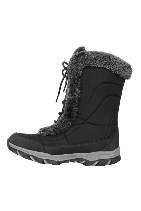 'Ohio' Women's Snow Boots Faux Fur Thermal Snow Proof Everyday Winter Shoes Black - Image 4