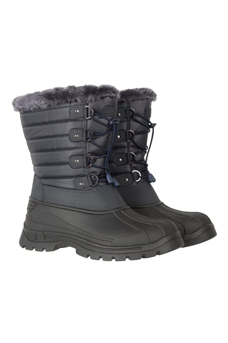 'Whistler' Women's Snow Boots Faux Fur Snow Proof Winter Skiing Shoes Dark Blue - Image 1