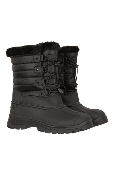 'Whistler' Women's Snow Boots Faux Fur Snow Proof Winter Skiing Shoes Black - Image 1