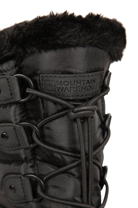 'Whistler' Women's Snow Boots Faux Fur Snow Proof Winter Skiing Shoes Black - Image 6