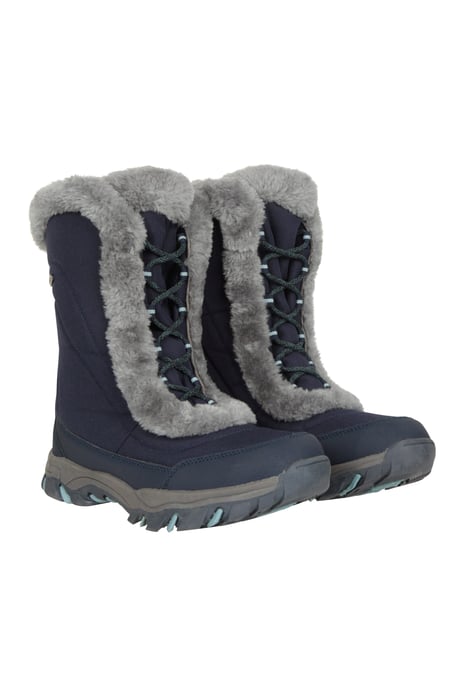 'Ohio' Women's Snow Boots Faux Fur Thermal Snow Proof Everyday Winter Shoes Blue - Image 1