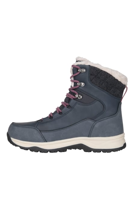 'Tundra' Women's Snow Boots Sherpa Fleece Lined Waterproof Winter Shoes Navy - Image 4