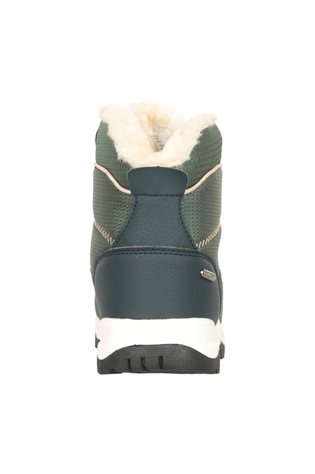 'Comet' Kids Snow Boots Faux Fur Lined Waterproof Walking Winter Shoes Khaki - Image 3