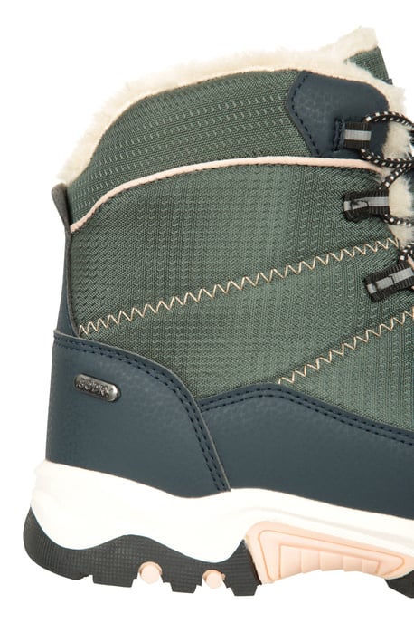 'Comet' Kids Snow Boots Faux Fur Lined Waterproof Walking Winter Shoes Khaki - Image 6
