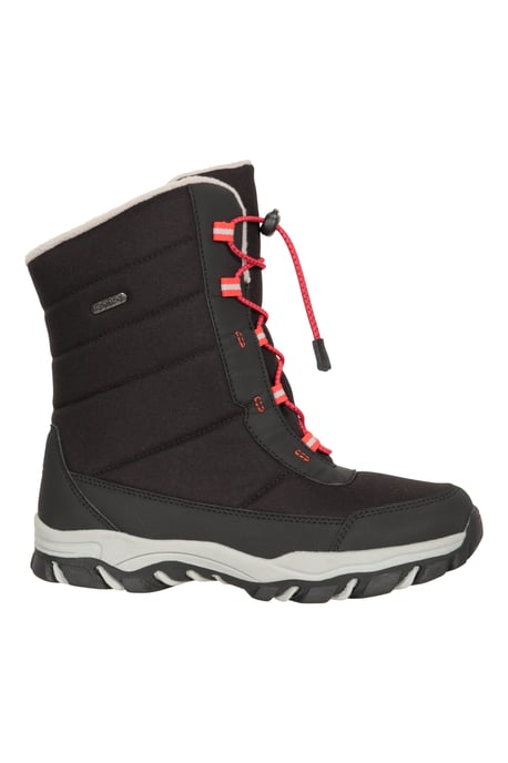 'Ohio' Youth Snow Boots with Rubber Outsole Waterproof Cosy Winter Shoes Black - Image 2