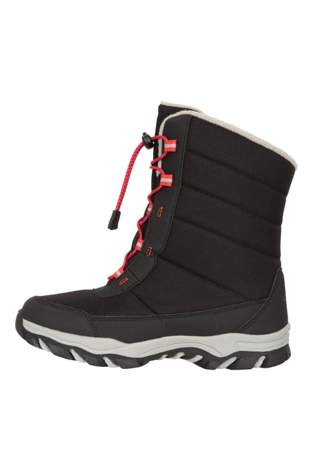 'Ohio' Youth Snow Boots with Rubber Outsole Waterproof Cosy Winter Shoes Black - Image 4