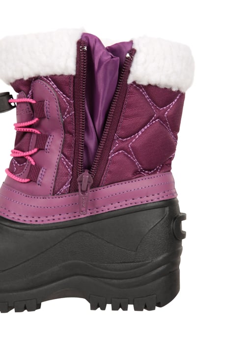 'Arctic' Kids Snow Boots with Deep Lugs Waterproof Winter Shoes Purple - Image 6