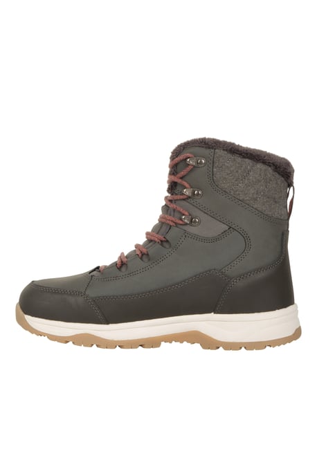 'Tundra' Women's Snow Boots Sherpa Fleece Lined Waterproof Winter Shoes Khaki - Image 4