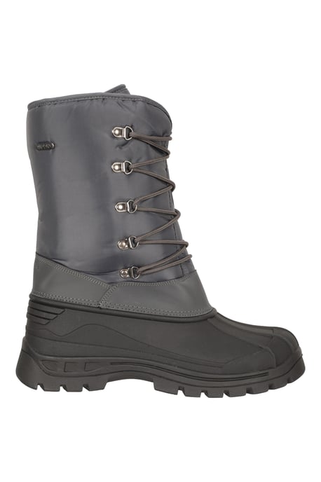 'Plough' Men's Snow Boots with Heel & Toe Bumper Snow Proof Shoes Grey - Image 2