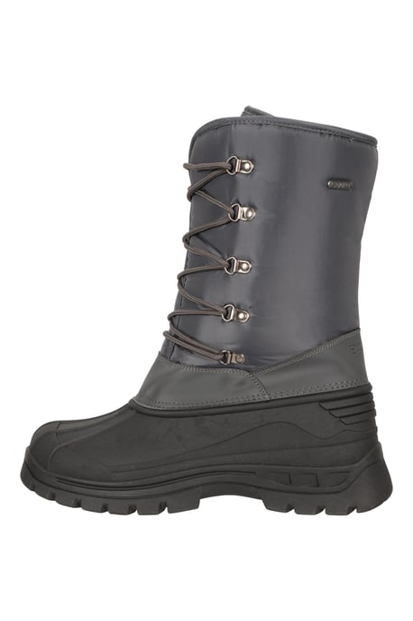 'Plough' Men's Snow Boots with Heel & Toe Bumper Snow Proof Shoes Grey - Image 5